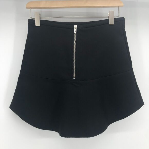 IRO Timothy Skirt Womens US 2 French 34 Black Silk Blend Scuba Mini Back Zip - Picture 2 of 9